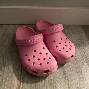 Pink crocs